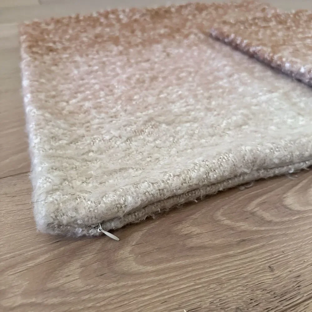 Set of 2 West Elm Ombre Pillow Cover In Sand 24” X 24” Beige White Neutral